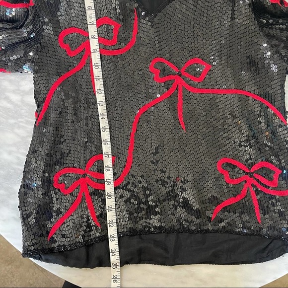 Sequin Black and Red Top - Picture 10 of 11